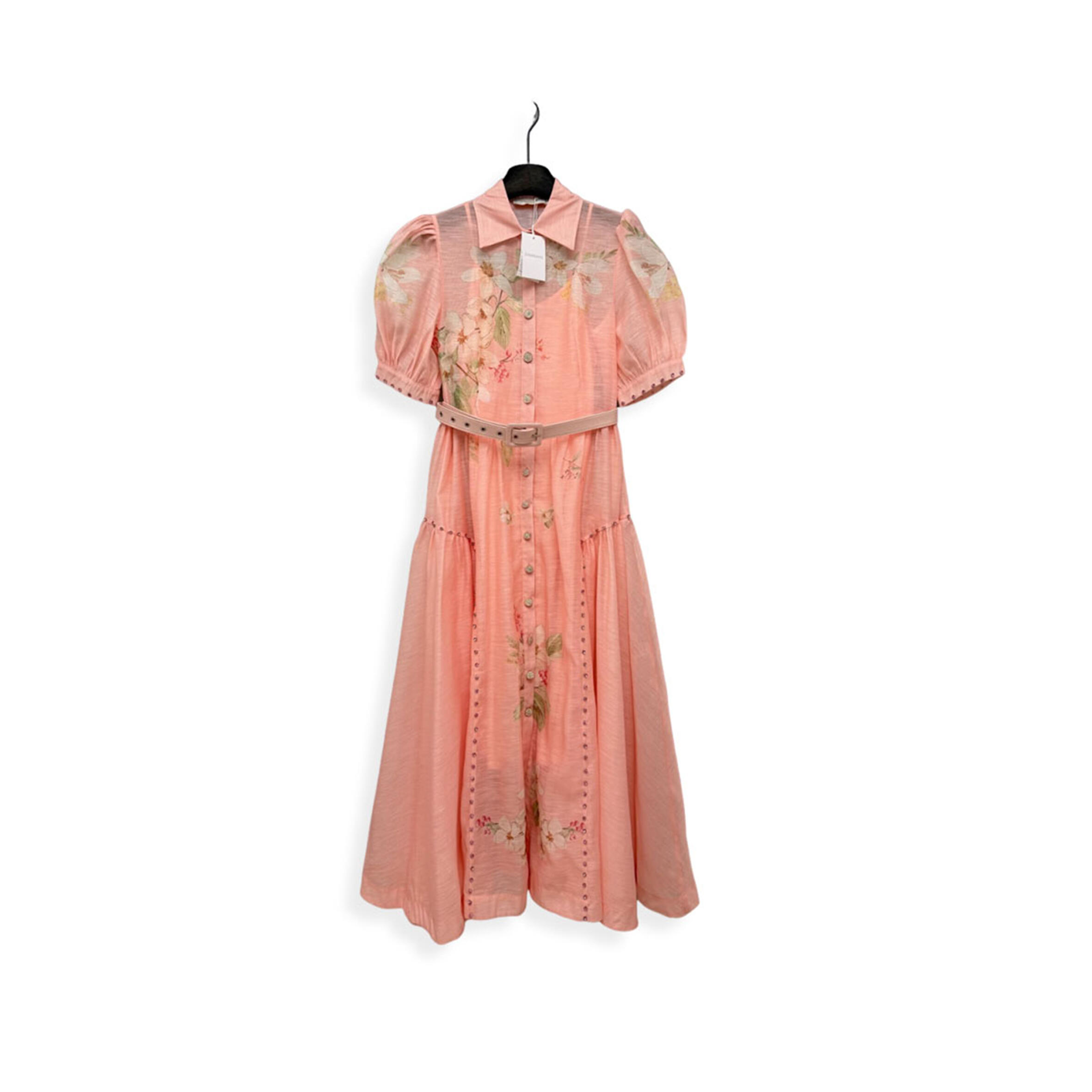 ZIMMERMANN FLORAL BEADED SHIRT DRESS 